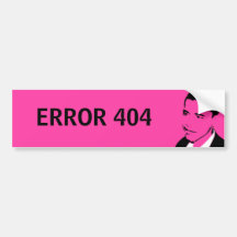 Pegatina para el parachoques del ERROR 404 Pegatina De Parachoque
