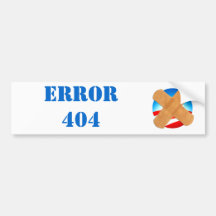 Pegatina para el parachoques del ERROR 404 Pegatina De Parachoque