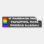 Pegatina para el parachoques del matrimonio homose pegatina de parachoque
