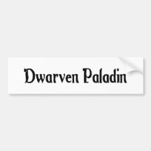 Pegatina para el parachoques del paladín de Dwarve Pegatina De Parachoque