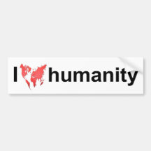 Pegatina para el parachoques - humanidad del amor  etiqueta de parachoque