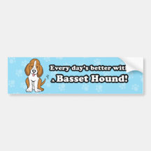 Pegatina para el parachoques linda de Basset Hound Etiqueta De Parachoque