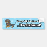 Pegatina para el parachoques linda del Dachshund d Pegatina De Parachoque