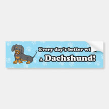Pegatina para el parachoques linda del Dachshund d Pegatina De Parachoque