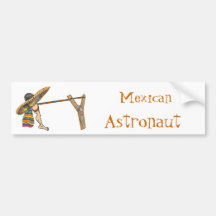 Pegatina para el parachoques mexicana del astronau etiqueta de parachoque