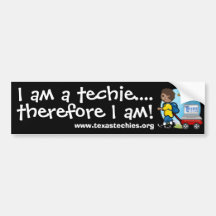 Pegatina para el parachoques - soy un techie etiqueta de parachoque