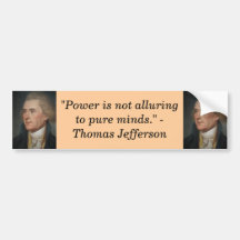 Pegatina para el parachoques: Thomas Jefferson en  Etiqueta De Parachoque