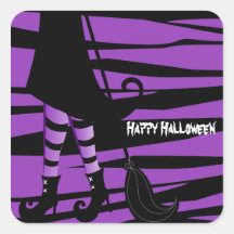 Pegatina púrpura de Halloween de las piernas de la