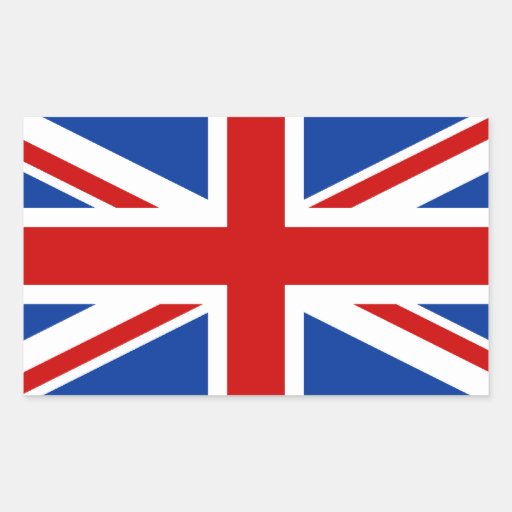 Pegatina rectangular de Union Jack