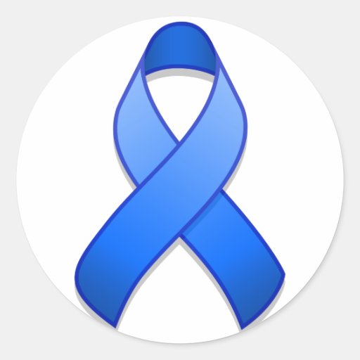 Pegatina redondo de la cinta azul de la conciencia