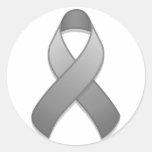 Pegatina redondo de la cinta gris de la conciencia