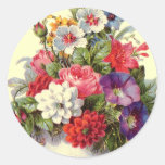 Pegatina redondo del arte floral