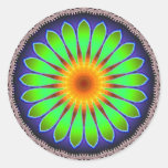 Pegatina redondo del caleidoscopio de la flor