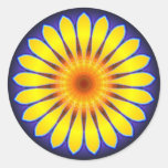 Pegatina redondo del caleidoscopio del girasol