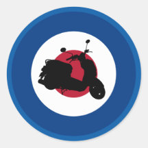 Pegatina retro de la silueta de la vespa