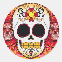 Pegatina rojo de Calaveras