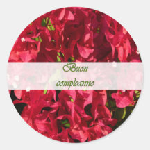 Pegatina rojo de G de los Bougainvilleas del cumpl