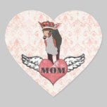 Pegatina rosado bonito de la mamá del corazón del  pegatinas