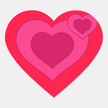 pegatina rosado de dos corazones