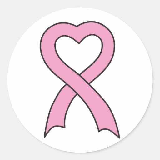 Pegatina rosado de la cinta del corazón