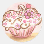 Pegatina rosado de la flor del corazón de la magda