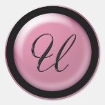 Pegatina rosado de la letra U