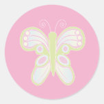 Pegatina rosado de la mariposa