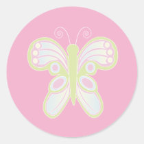 Pegatina rosado de la mariposa pegatinas