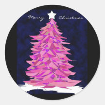 Pegatina rosado del árbol de navidad del remiendo