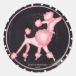 Pegatina rosado del caniche