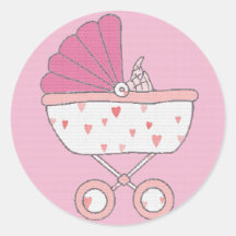 Pegatina rosado del carro de bebé