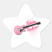 Pegatina rosado futuro de la estrella de la guitar
