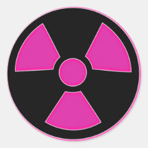 Pegatina rosado radiactivo