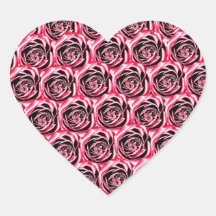 Pegatina rosado y negro del diseño de los rosas