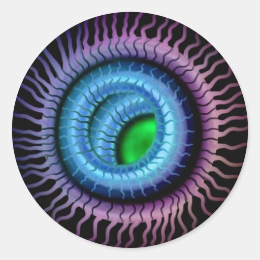 Pegatina salvaje del ojo - alumno verde, iris de l