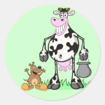 pegatina "vaca y roedor "