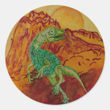 Pegatina verde/anaranjado de Dino