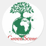 Pegatina verde de la escena