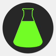 Pegatina verde del frasco de Erlenmeyer