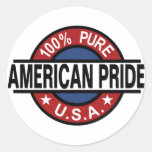 Pegatinas americanos del orgullo del 100%