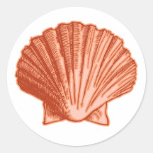 Pegatinas anaranjados del Seashell del melocotón
