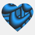 Pegatinas azules y negros del corazón del amor