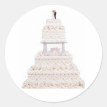 Pegatinas blancos elegantes del pastel de bodas