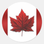 Pegatinas canadienses rojos de la bandera de los p
