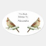 Pegatinas cardinales septentrionales del bookplate