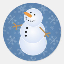 Pegatinas clásicos del navidad del muñeco de nieve