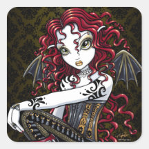 Pegatinas de hadas góticos de la fantasía del rosa