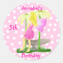 Pegatinas de hadas personalizados del cumpleaños