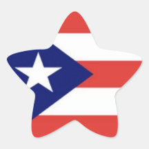 Pegatinas de la estrella de la bandera de Puerto R