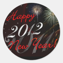 Pegatinas de la Feliz Año Nuevo - 2012 con los fue